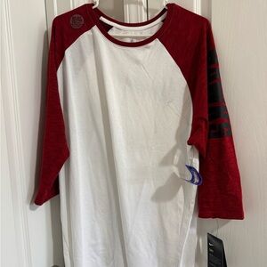 Nike Red and White Short Sleeve Tee